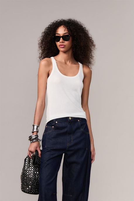 Regata De Malha Flamê Off White - P