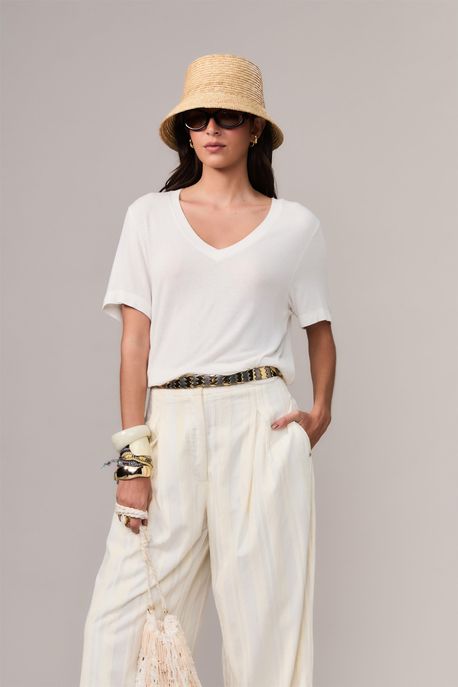 Camiseta De Malha Flamê Off White - P