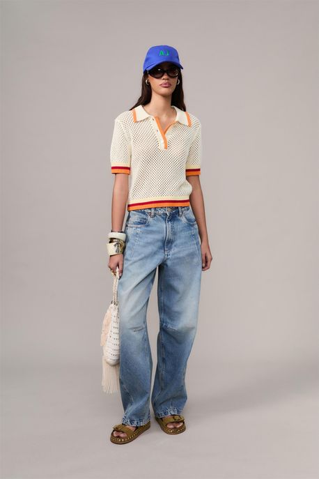 Calça Jeans Baggy Pence Bolsos Jeans Medio - 38