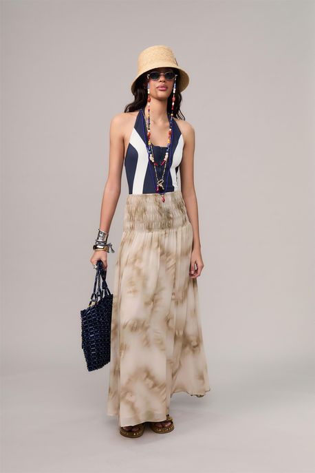Body De Malha Bicolor Marinho Indigo - P