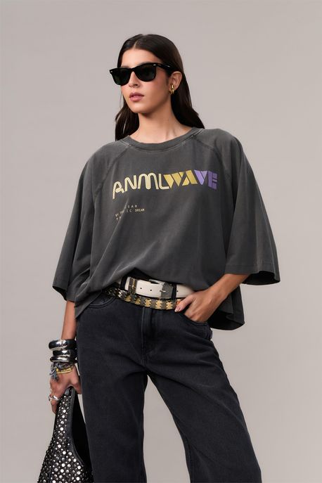 Camiseta Waves Vintage Chumbo - M