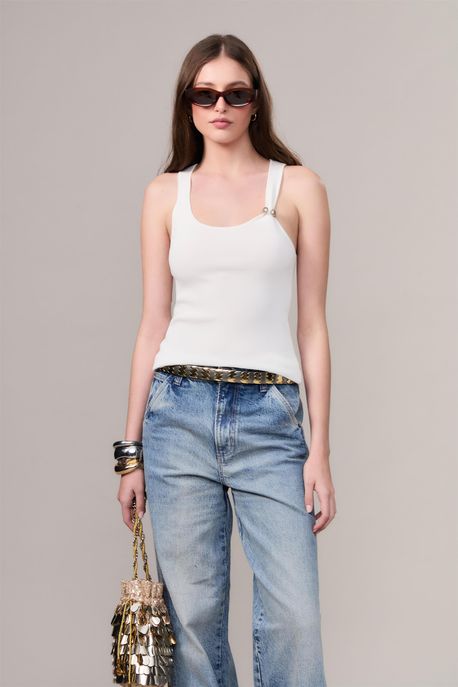 Regata De Tricot Basica Off White - G
