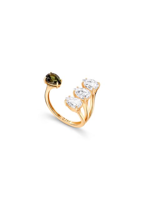 Anel Espiral Trio Ouro Amarelo - 17