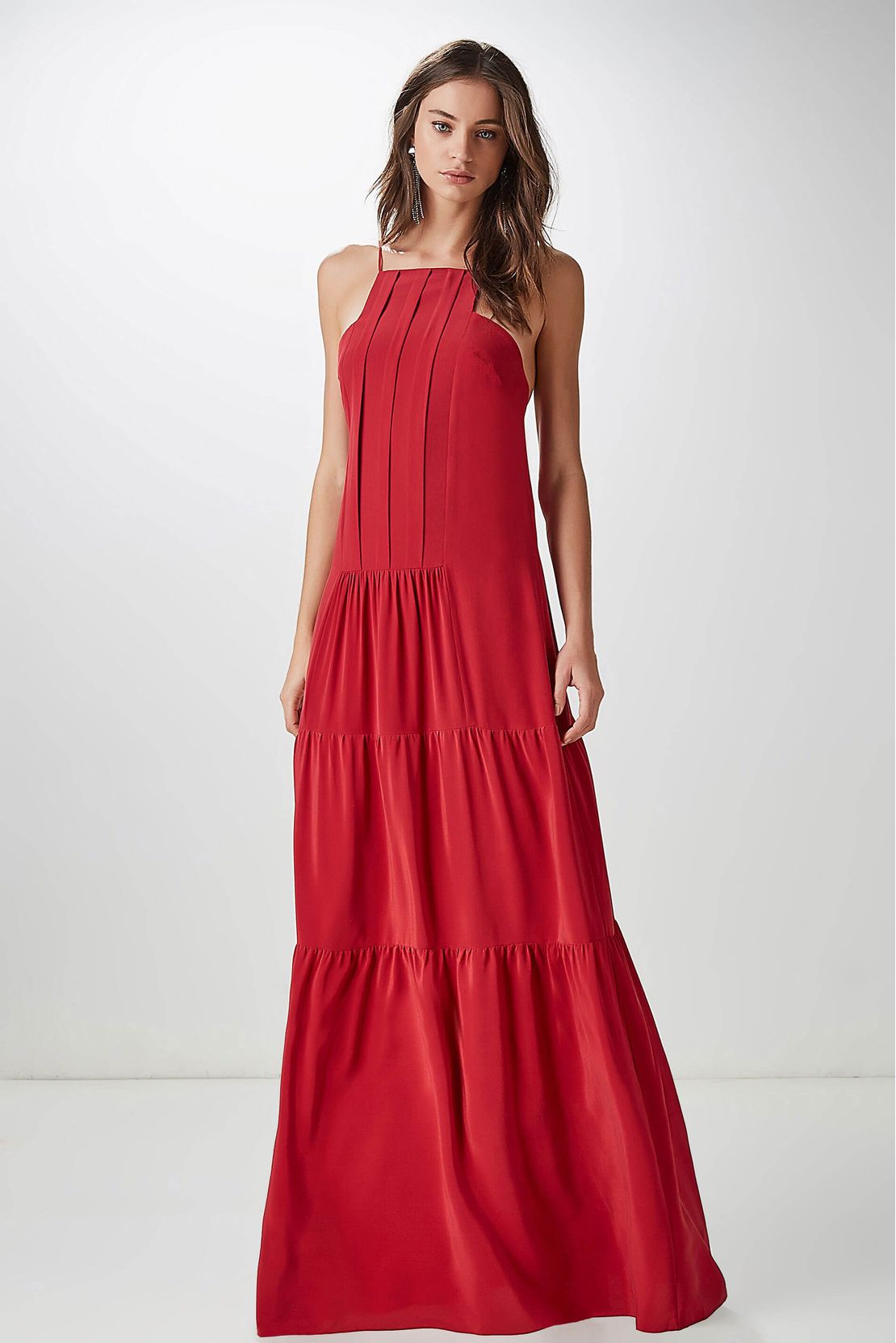 Vestido Recortes Franzido