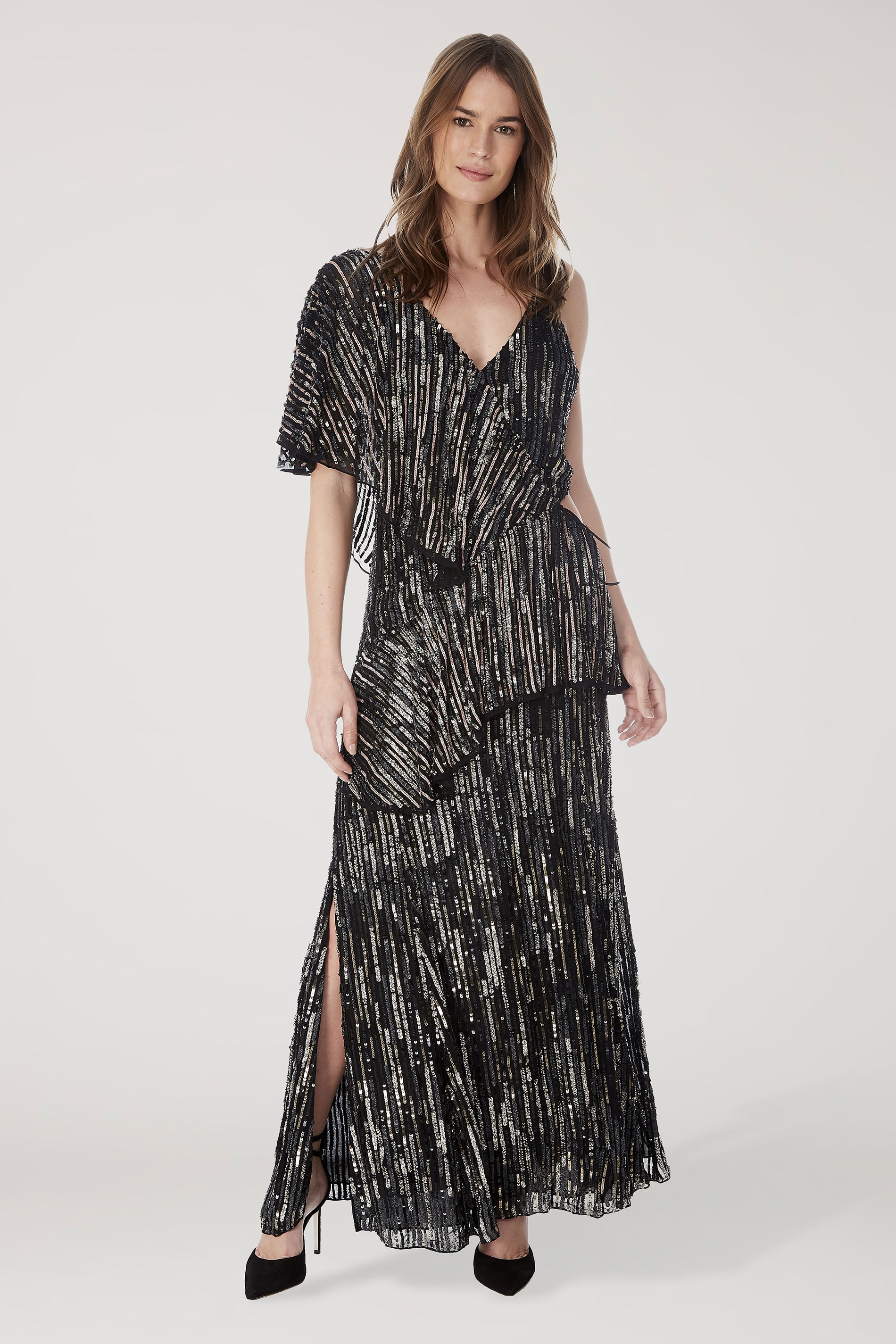 vestido longo bordado
