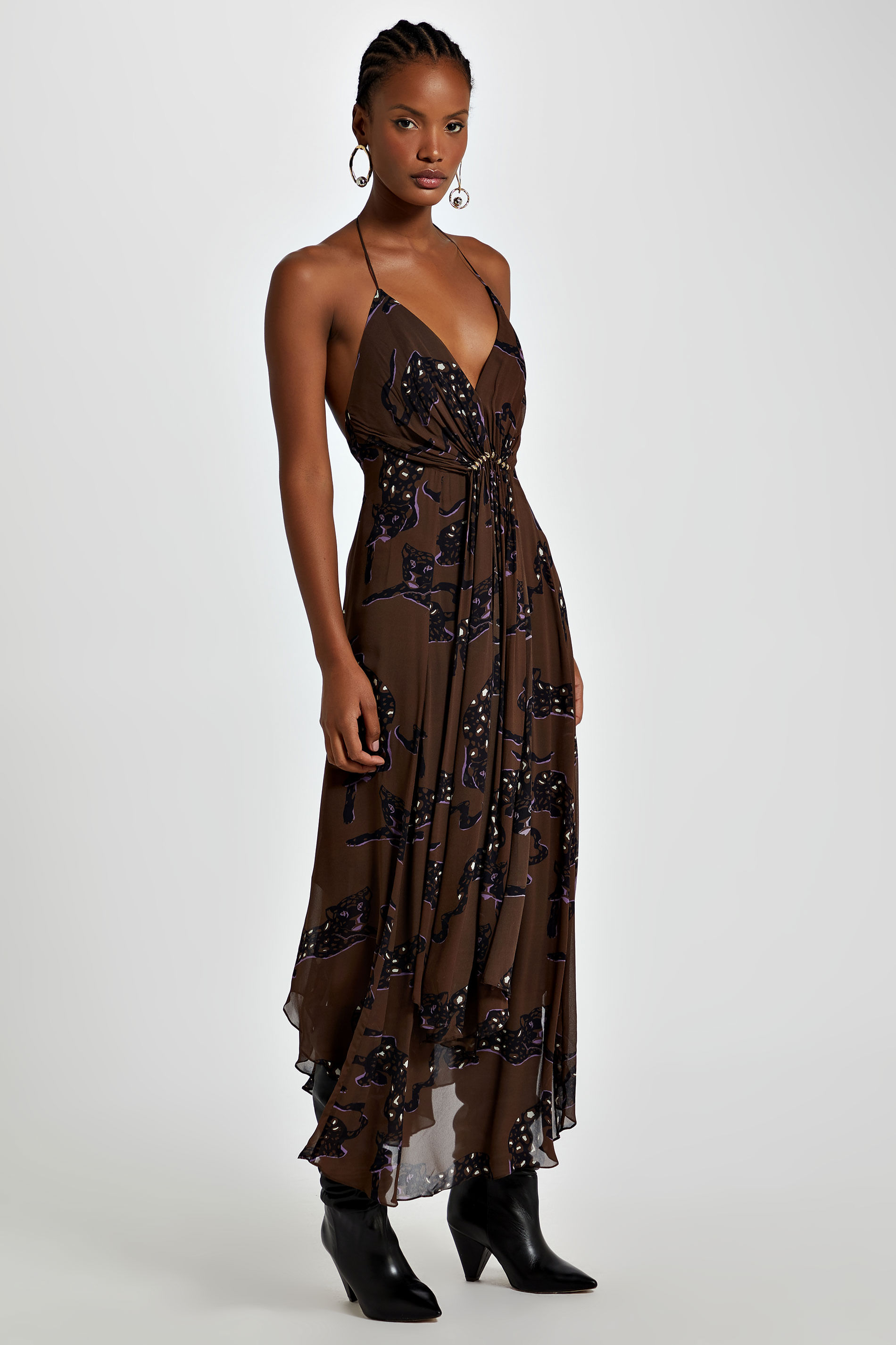 vestido animale midi