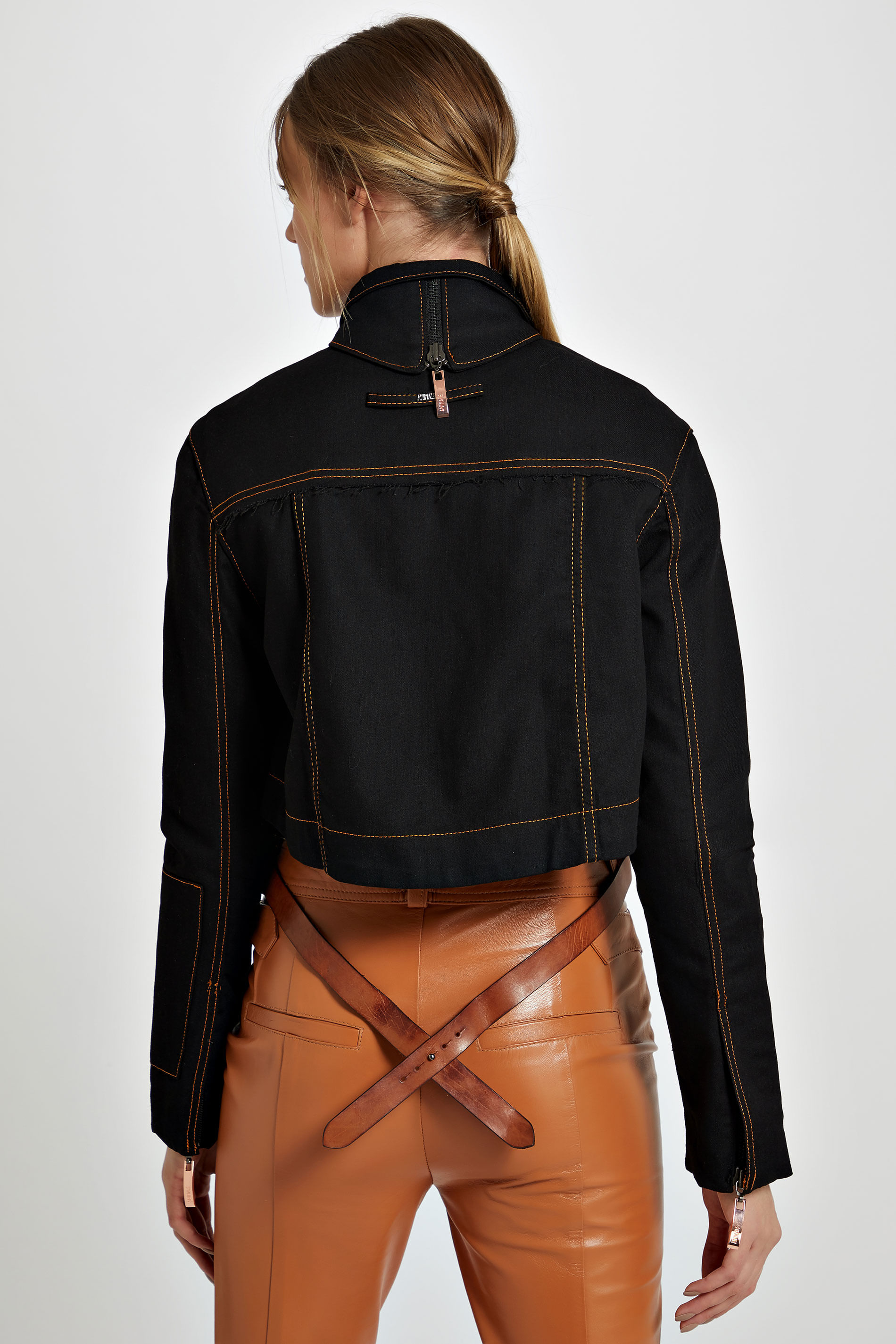 jaqueta jeans preta com pelo