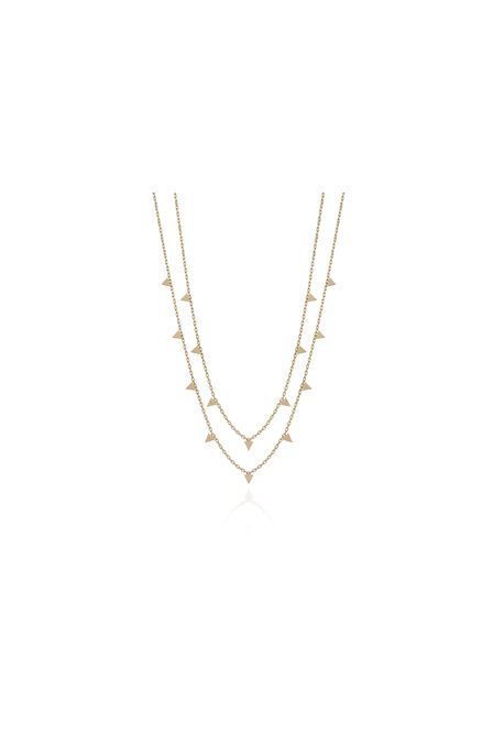 Colar Bandeirinhas Ouro Amarelo - U