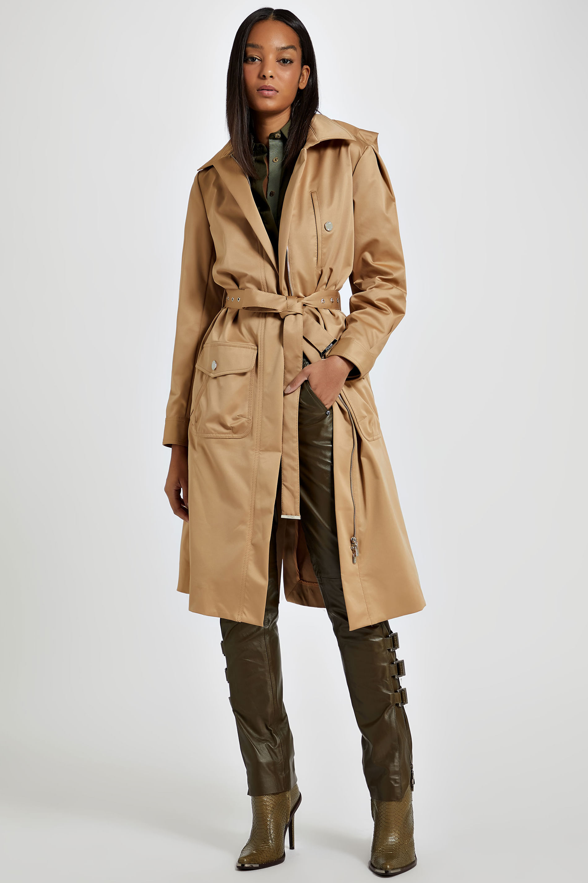 trench coat feminino com capuz