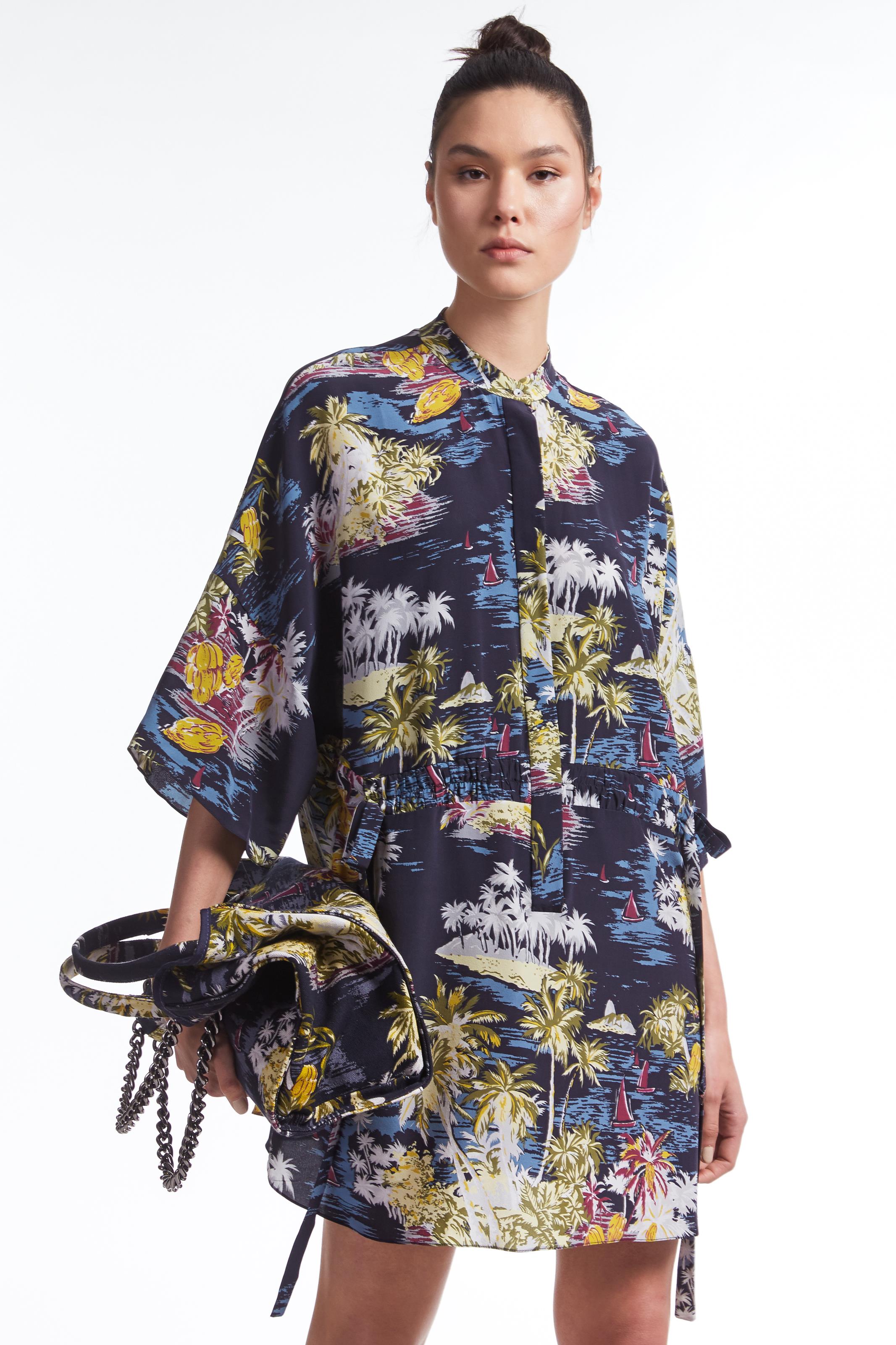 vestido de seda animale