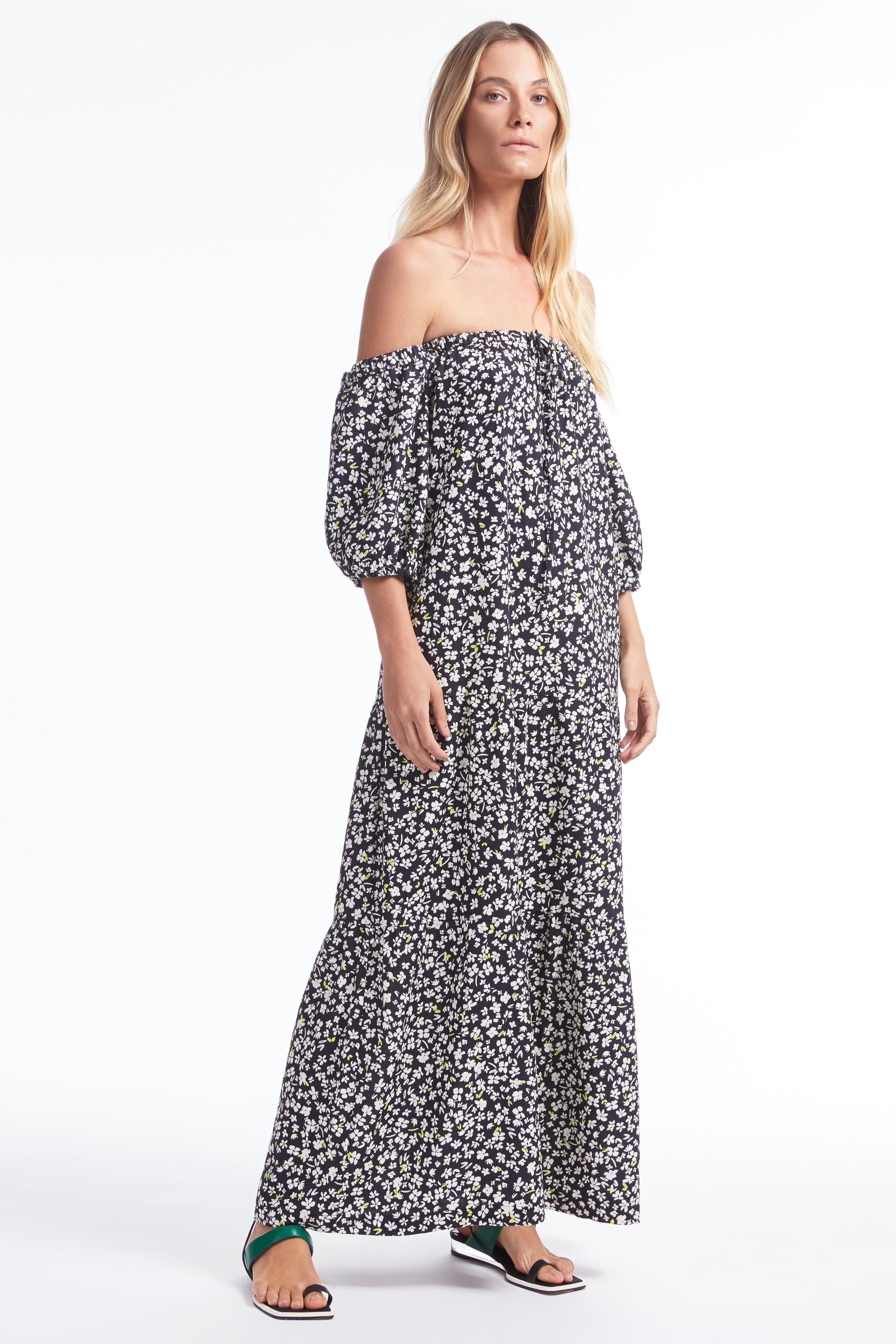 vestido de linho floral
